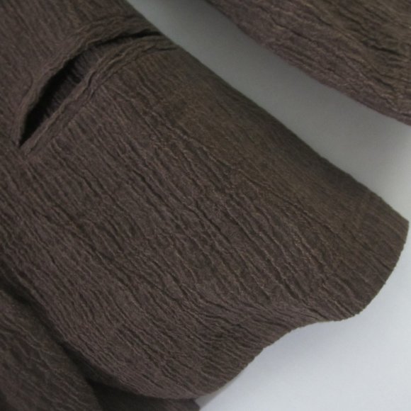 Vtg Asiatica Kansas City Womens S Brown 3/4 Sleeve Textured Blazer Jacket 32" - Picture 8 of 8